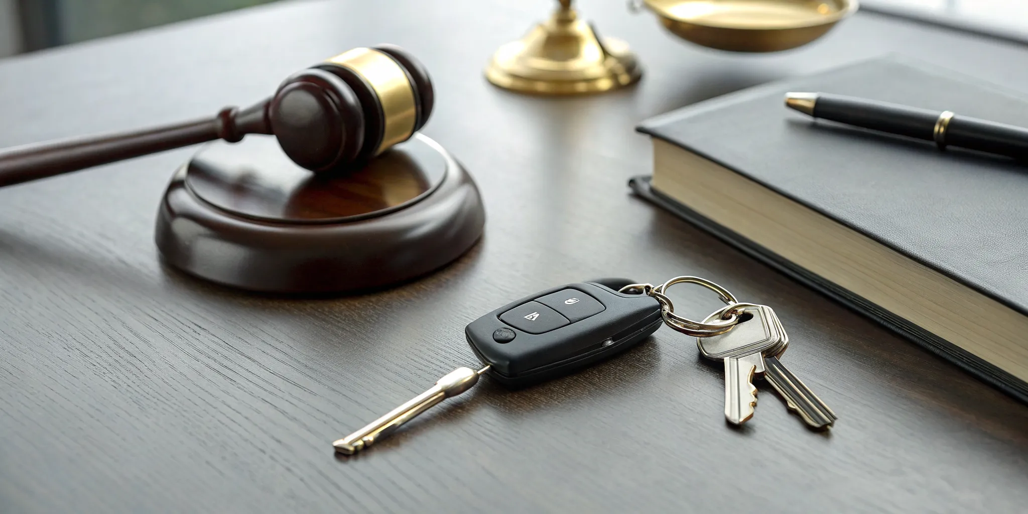 A judge's gavel and car keys, answering what are the penalties for a DUI.